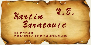 Martin Baratović vizit kartica